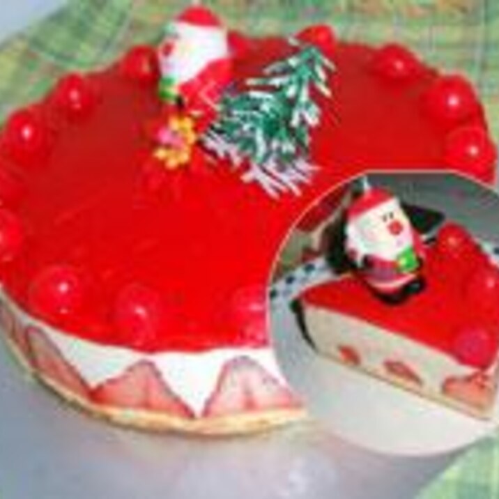 クリスマスにどうぞ♪苺とチーズのムースケーキです。